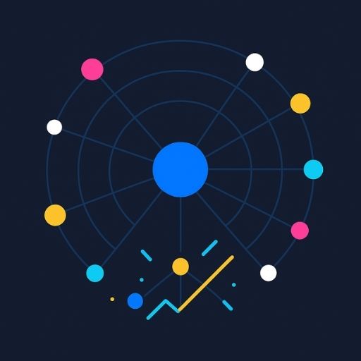 Central digital hub expanding into a network of connected nodes representing limitless software scalability